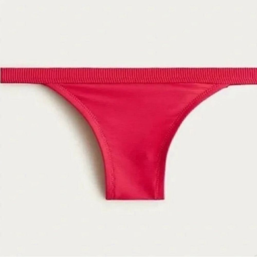 J crew Ribbed-trim hipster full-coverage bikini bottom